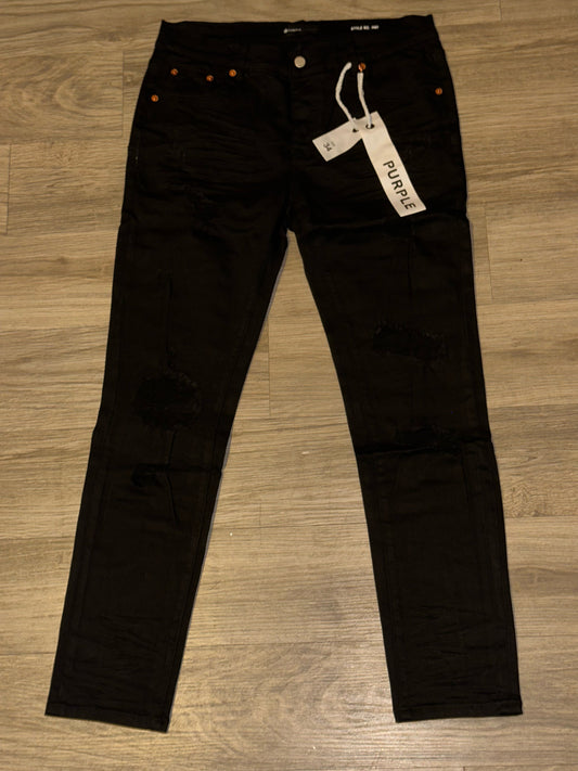 Black Ripped Purple Jeans